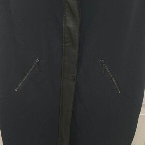 Calvin Klein Zipper Front Midi Dress with Leather Accents Size 6 - Picture 2 of 6